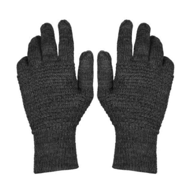 Cotton Knitted Gloves (Grey)