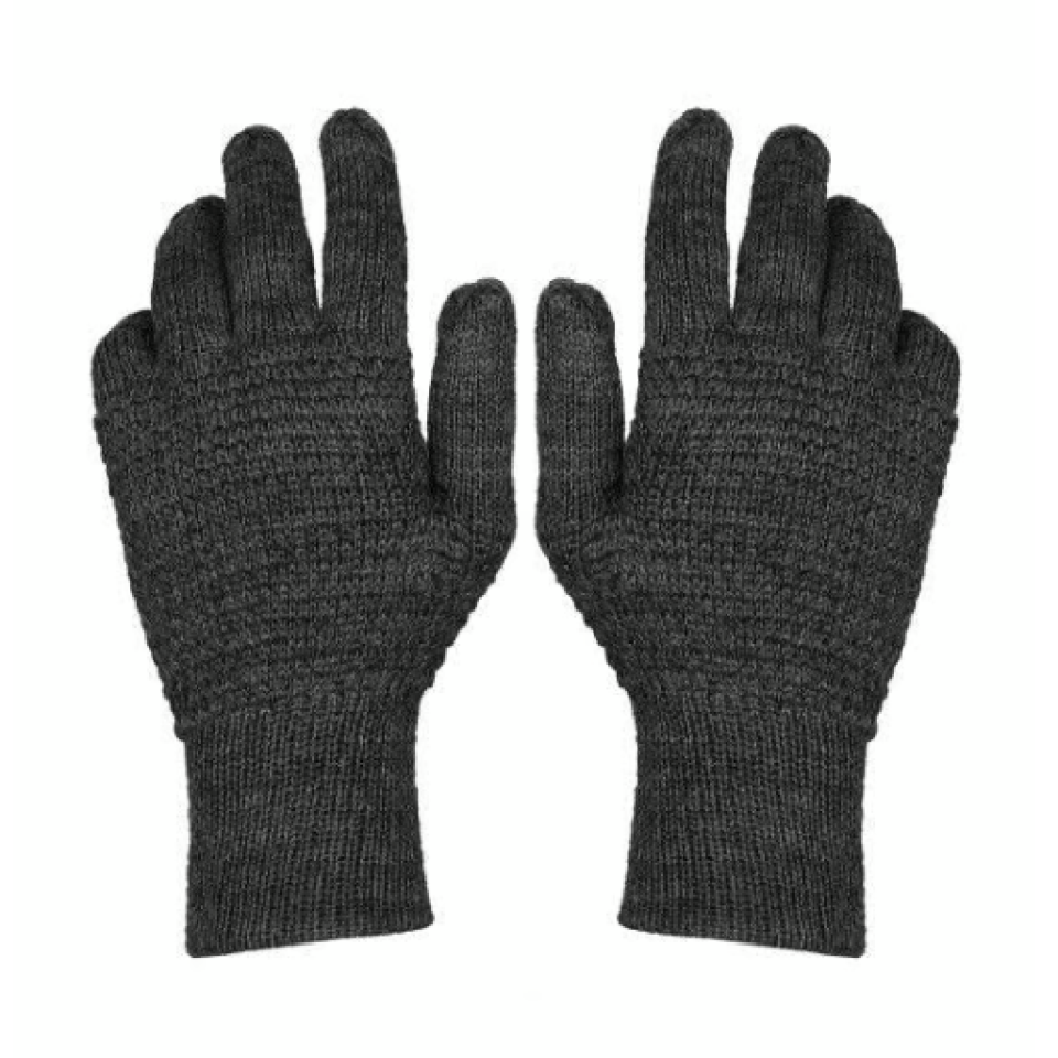 Cotton Knitted Gloves (Grey)