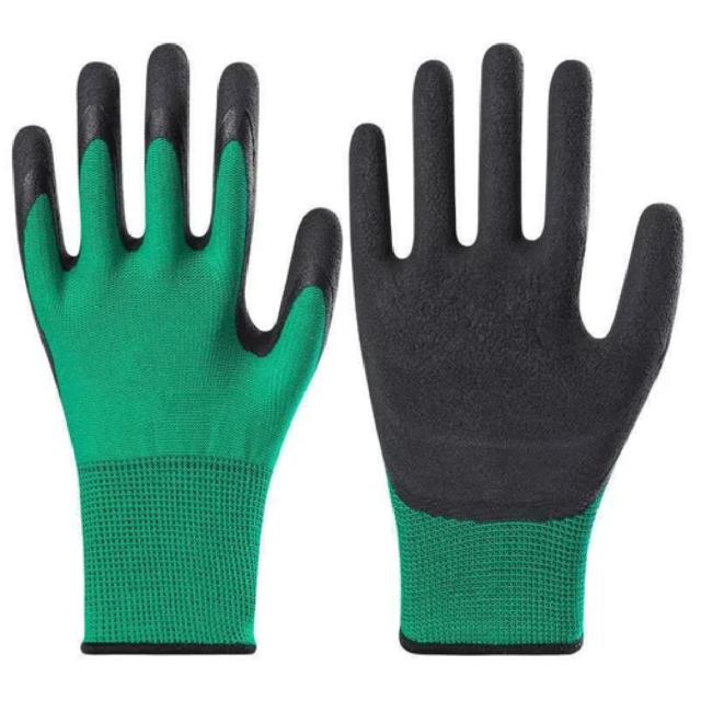 Nitrile Coated Gloves (Black on Green)